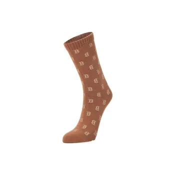 MLB Monogram Collection Boston Red Sox Mid Calf Socks Unisex 1 Pack Brown