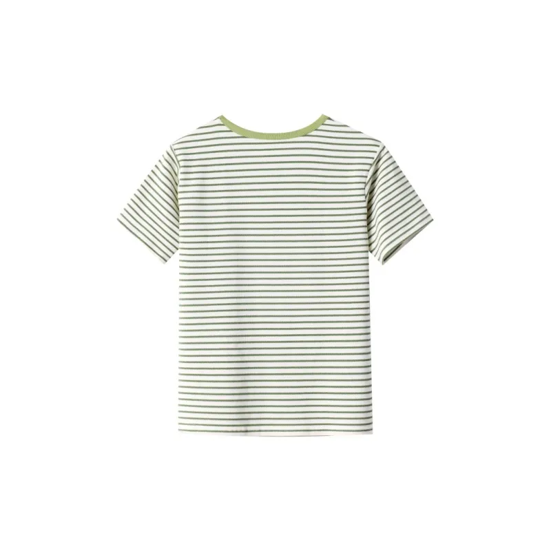 Huagaa T Shirt Women's Green Stripes-1