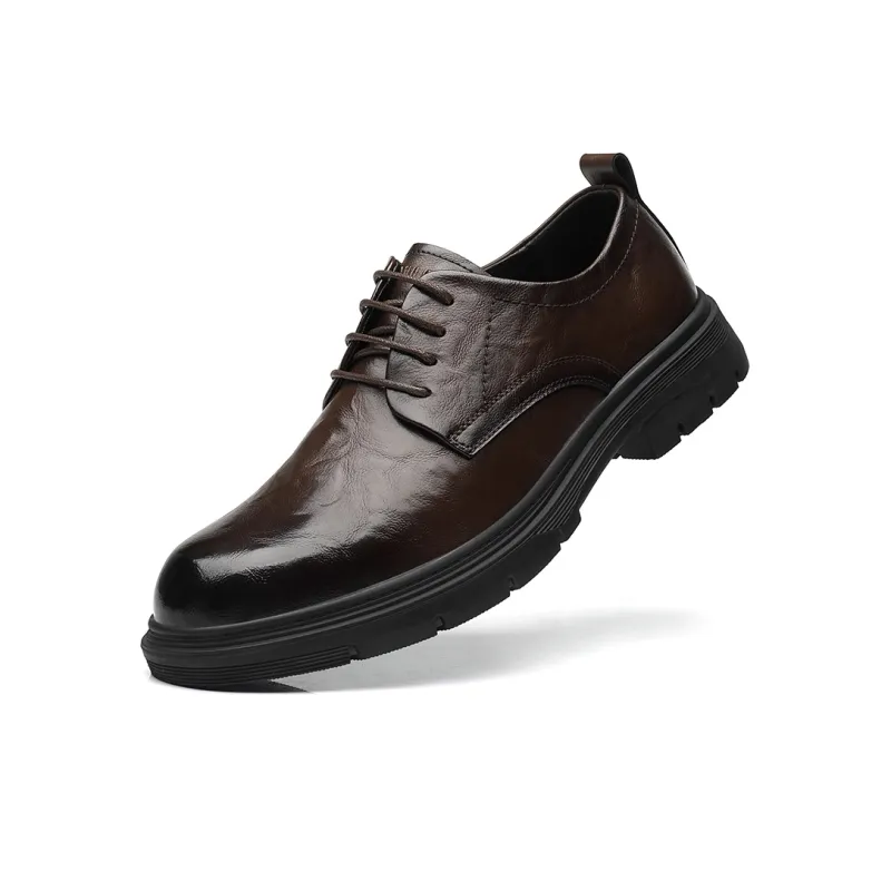 Mulinsen Dress Shoes Men Low Top Black/Dark Brown-7