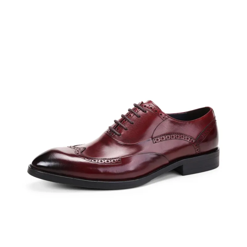 ASTON M.JAZZ Dress Shoes Men Low Top Black/Burgundy/Coffee/Brown-6