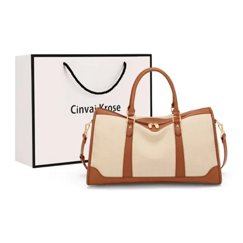 Simvay Clos Fabric With Synthetic Leather Handbag Crossbody Bag Travel Bag Regular Women's Apricot