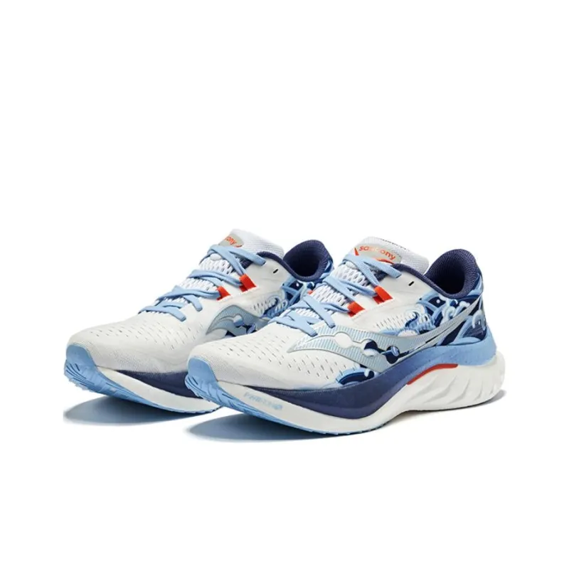 Saucony Endorphin Speed Brown 4 Cushioned Slip Resistant Low Top Training Running Shoes Unisex White Blue-2