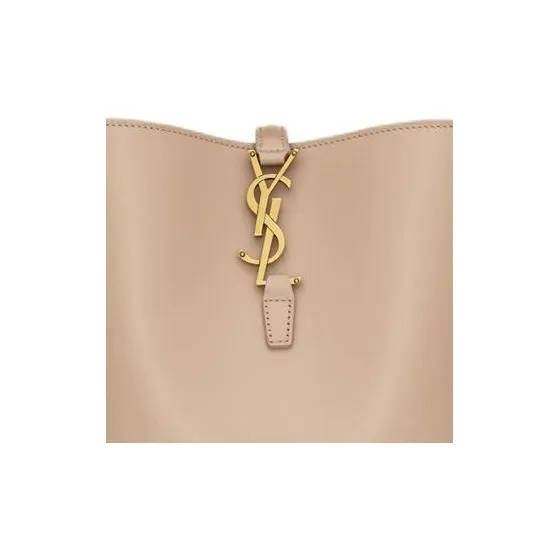 SAINT LAURENT Leather One Shoulder Handbags Small Size Women's Dark Beige-5