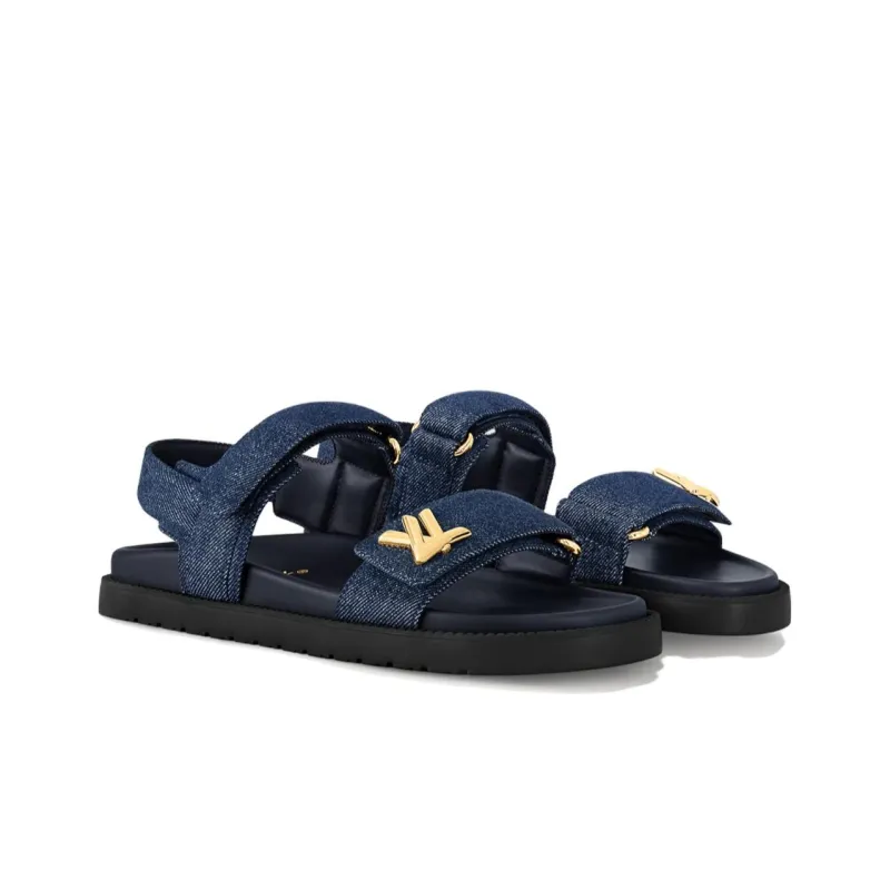 LOUIS VUITTON Sunset Beach Sandals Women's Blue-2