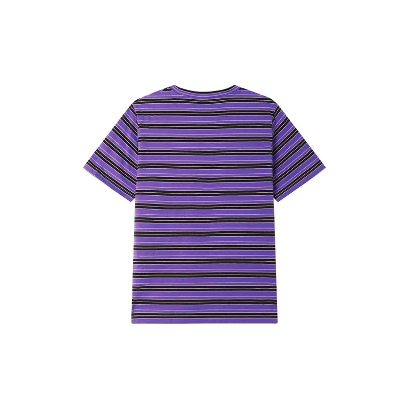 LOUISY AO Drop Shoulder Sleeve T Shirt Women's Purple Black Stripes-1