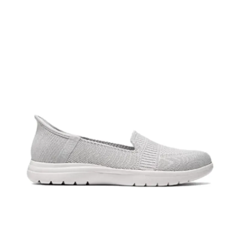 Skechers Slip Ins Cushioning, Wear Resistant Low Top Casual Shoes Women's Light Gray-1