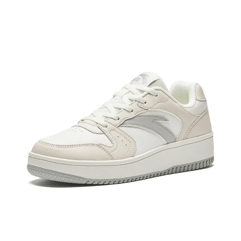 Anta Slip Resistant, Abrasion Resistant, Lightweight Low Top Skateboard Shoes Women's White Gray-1