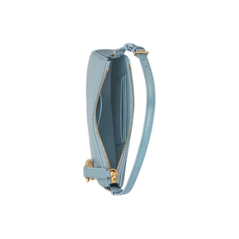 DIOR Goatskin Saddle Bag One Shoulder Clutch Women's Sky Blue-2