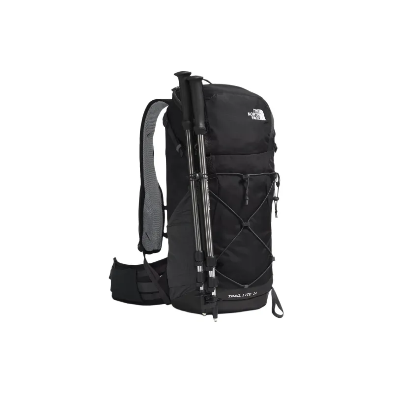 THE NORTH FACE Recycled Nylon Outdoor Hiking Bag Backpack Unisex Black & Asphalt Gray-3