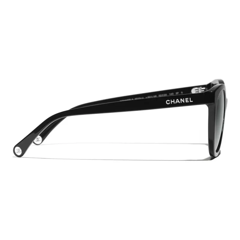 CHANEL Round Sunglasses Unisex Black-3