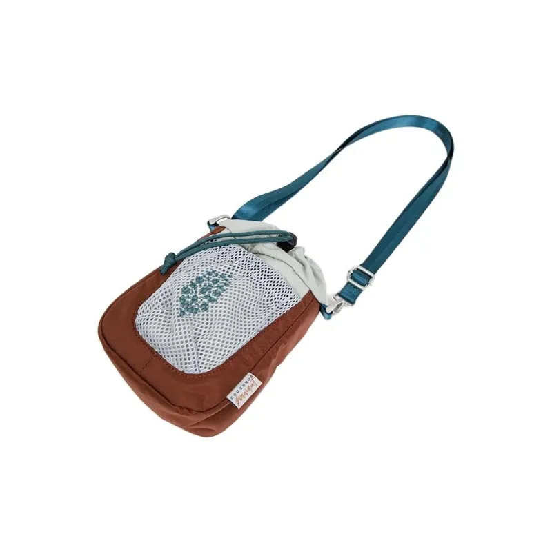 Doughnut Fp Movement Collaboration Nylon Crossbody Bags Shoulder Bags Unisex Light Gray With Chestnut Accents-4