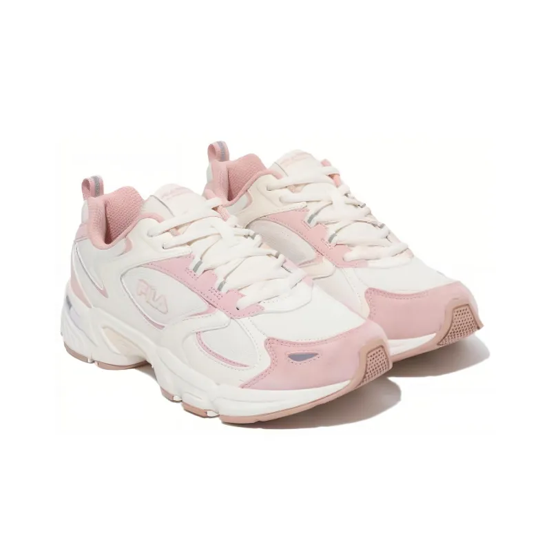 FILA Anti Slip Wear Resistant Low Top Running Shoes Women's White Pink-2
