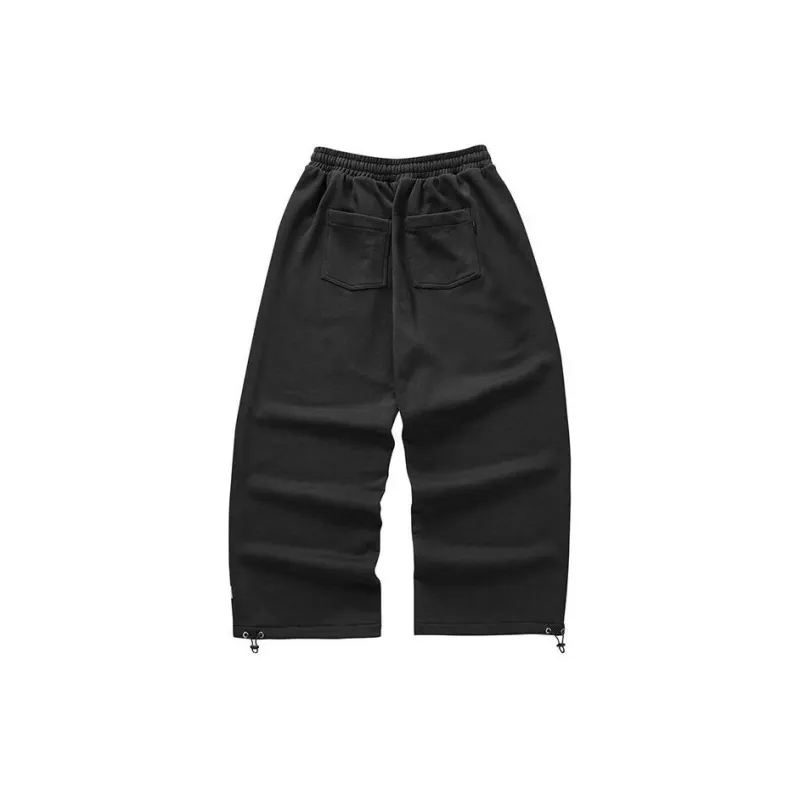 Skechers x Romantic Crown Knitted Sweatpants Unisex Leather Shoes Black-1