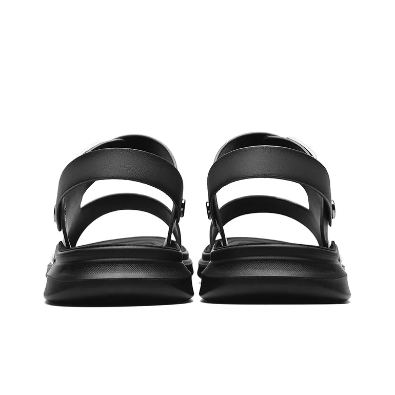 AOKANG 2-in-1 Plain Dad Sandals Beach Sandals Men's Black-14