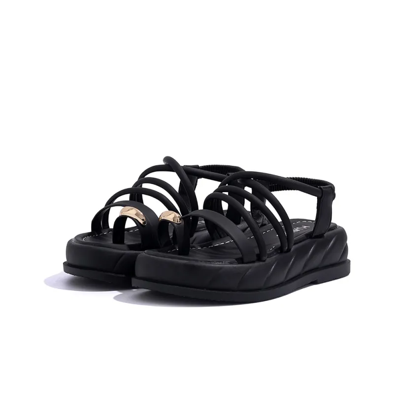 HUANQIU Beach Sandals Women's Black-3