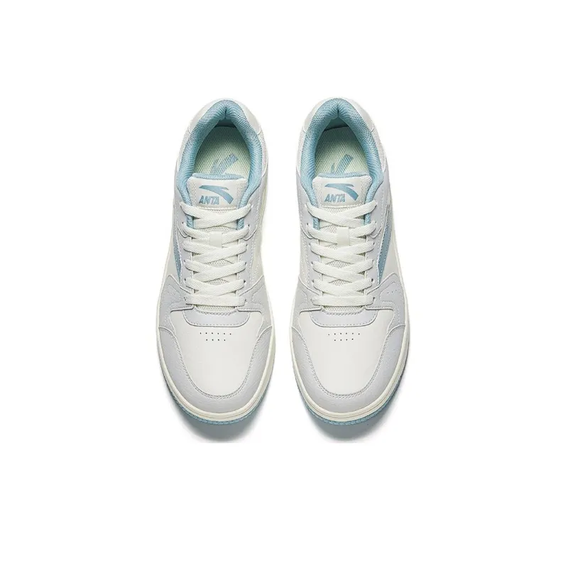 Anta Anti Slip And Wear Resistant Lightweight Low Top Skateboard Shoes Men's White Blue-2