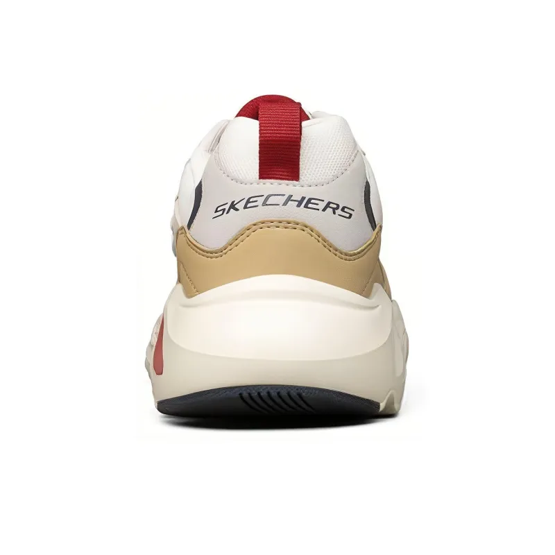 Skechers Stamina Airy D'Lites Wear Resistant Low Top Chunky Sneakers Men's White Gray Umber-3