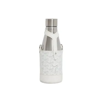 GOYARD YONNE Canvas With Leather Water Bottle Bag Shoulder Bag Crossbody Bag Small Size Unisex White