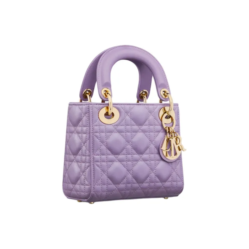 DIOR Lady Dior Sheepskin Dior Bag Shoulder Bag Crossbody Bag Handbag Mini Women's Light Purple-1