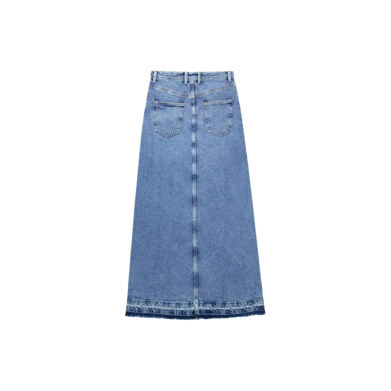 Bird Of Aussie Denim Long Skirts Women's Denim Blue-1