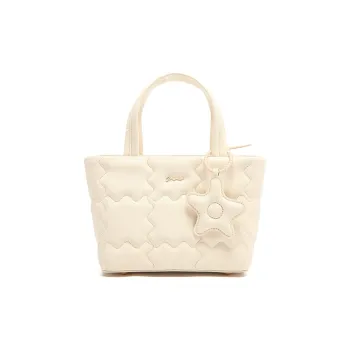 MICOCAH PU Shoulder Bag Women's Milk Foam White/Taro Purple