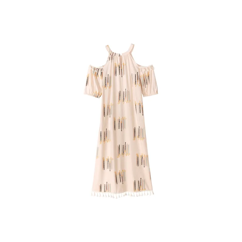XUANZHITING Nightgown Women's Apricot-1