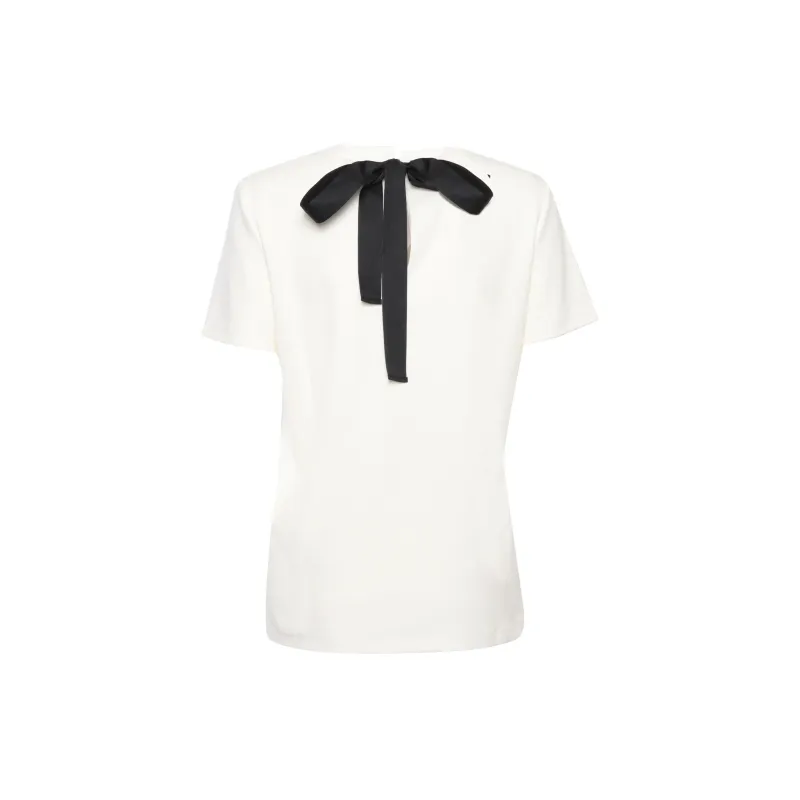 MaxMara Studio Bow Detailed Crewneck T Shirt-1