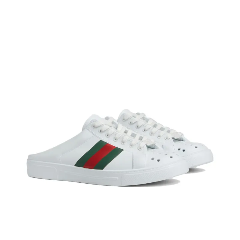 GUCCI ACE Quiet Closed Toe Slippers Women's White-2