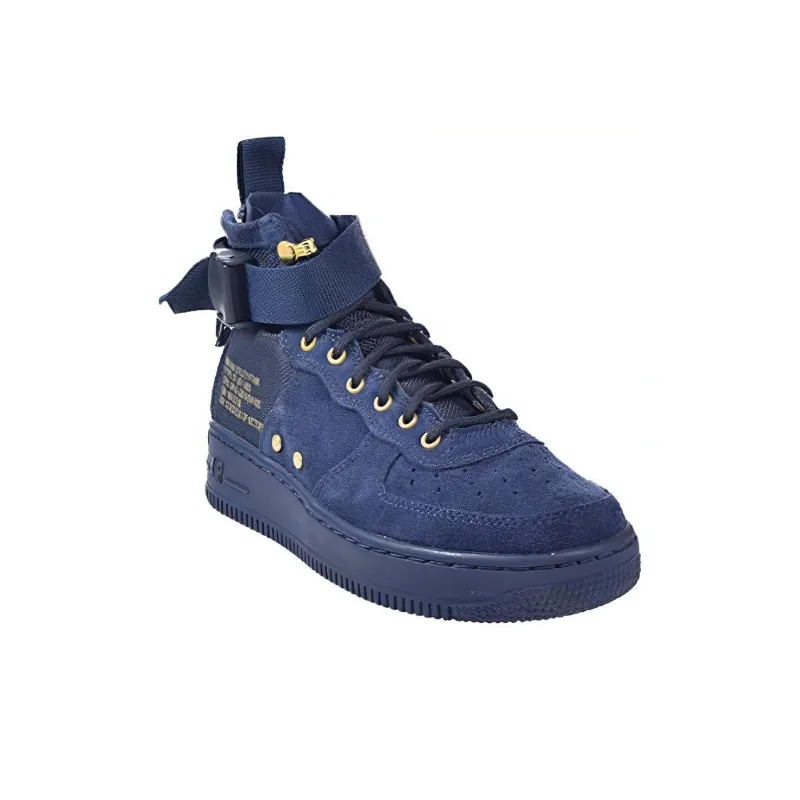 Nike SF Air Force 1 Mid Obsidian Metallic Gold-2