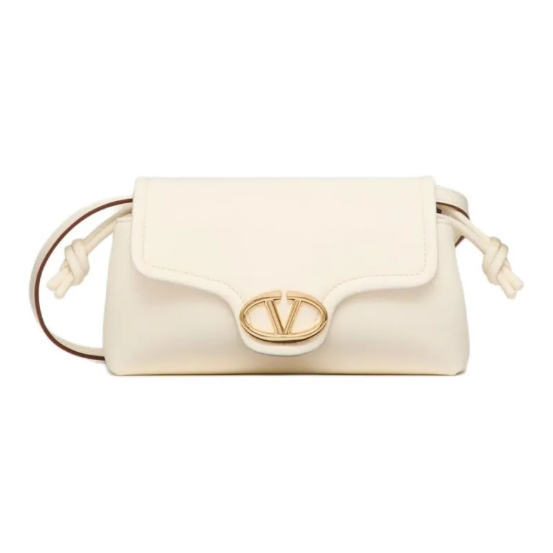 Valentino Vlogo Nappa Leather Shoulder Bag Crossbody Bag Mini Women's Ivory-0