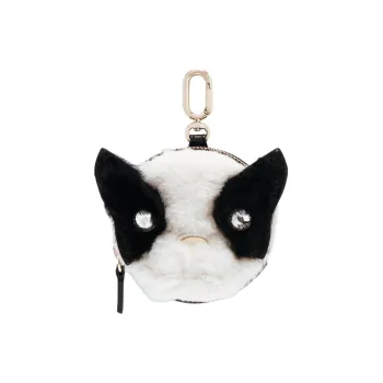 Furla Allegra Sheepskin Coin Purse Women's Chocolate & Cotton Candy White