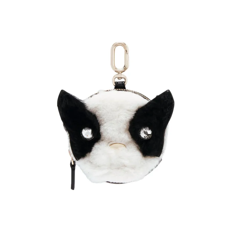 Furla Allegra Sheepskin Coin Purse Women's Chocolate & Cotton Candy White-0