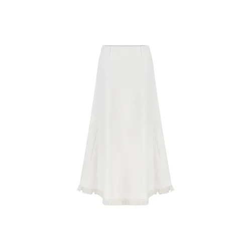 YESWOMEN Casual Long Skirts Women's Off White