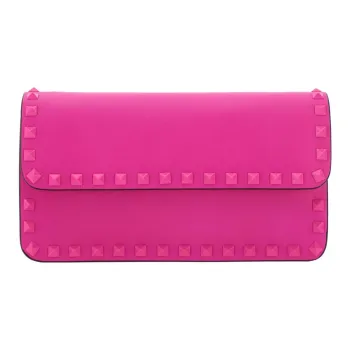 Valentino GARAVANIRockstud Calfskin Crossbody Bag Shoulder Bag Women's Pink Purple