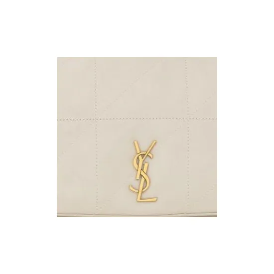 SAINT LAURENT Lambskin Shoulder Bag, Crossbody Bag, Handbag Trumpets Women's Vintage White-6