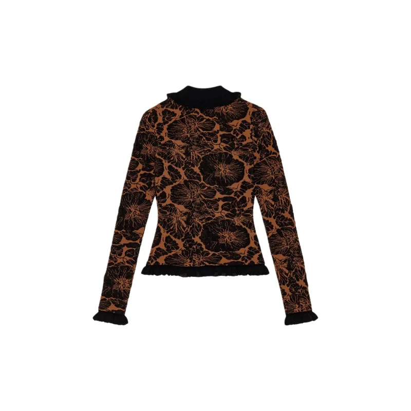 GANNI 3D Floral jacquard Cardigan-1