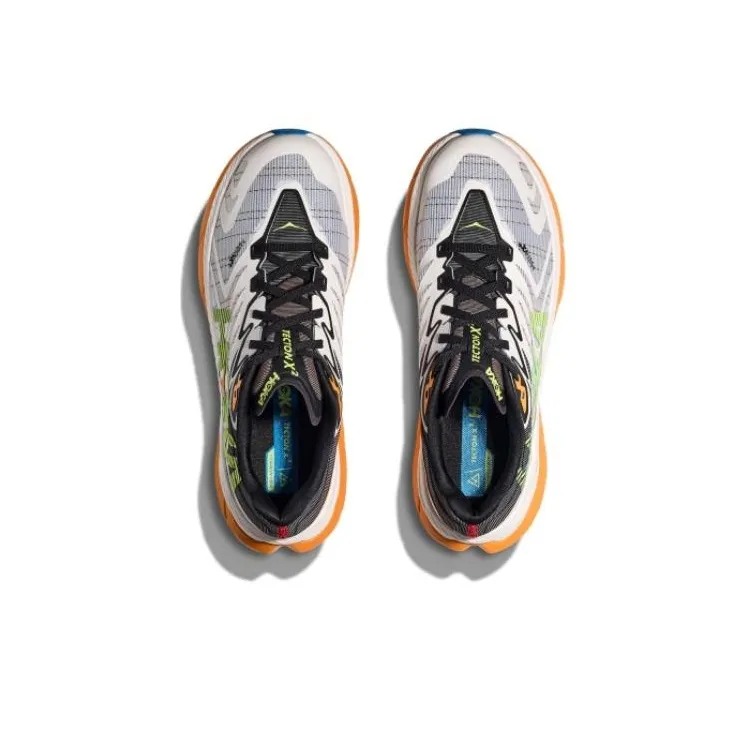 HOKA ONE ONE Tecton X Cushioning Wear Resistant Low Top Running Shoes Men's White Green Orange-3