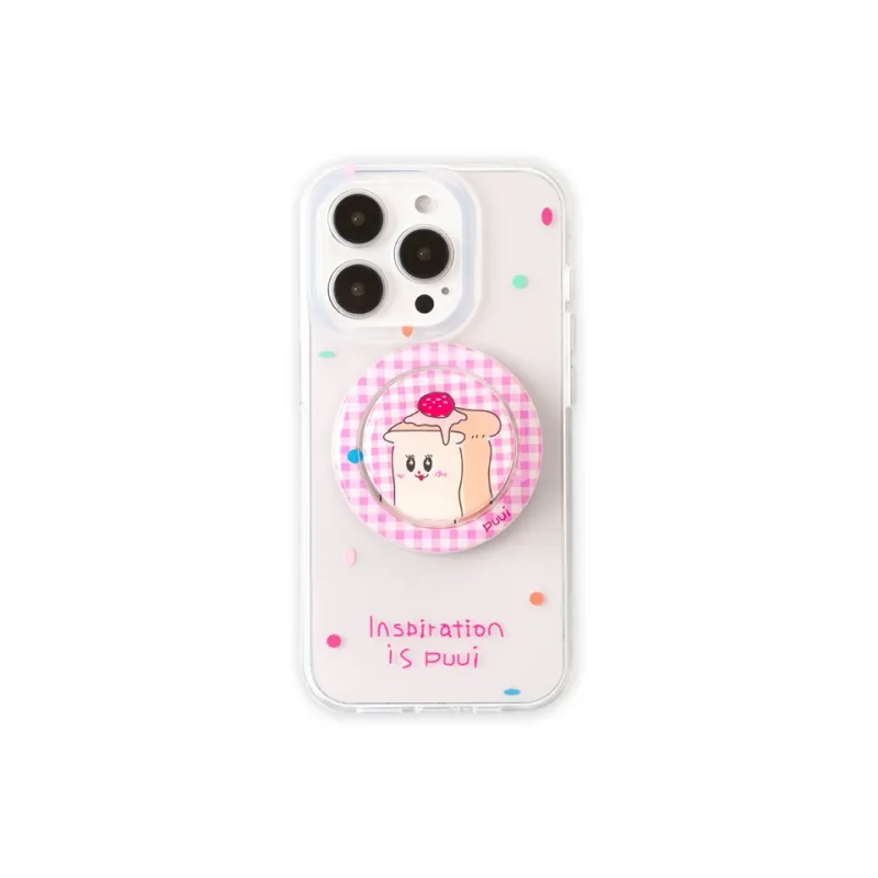 Puui TPU Material Pink Plaid Quirky Magnetic Transparent With Chain Phone Cases IPhone13 15 Collection-2