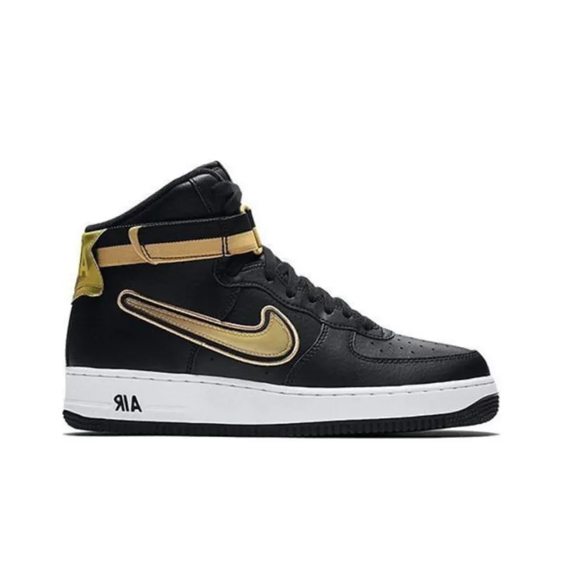 Nike Air Force 1 High Nba Black Metallic Gold-1
