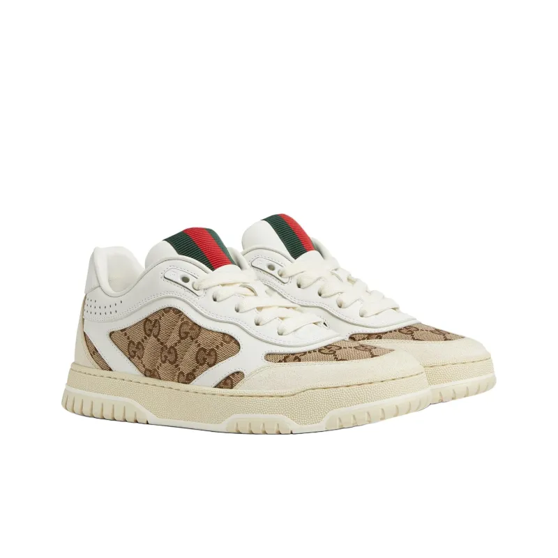 GUCCI Women's Re Web Sneaker 'GG Canvas White Beige' Women's-2