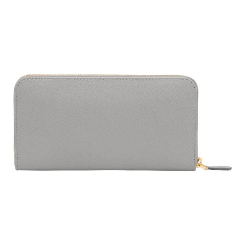 PRADA Leather Wallet Large Size Women's Cloud Gray-2