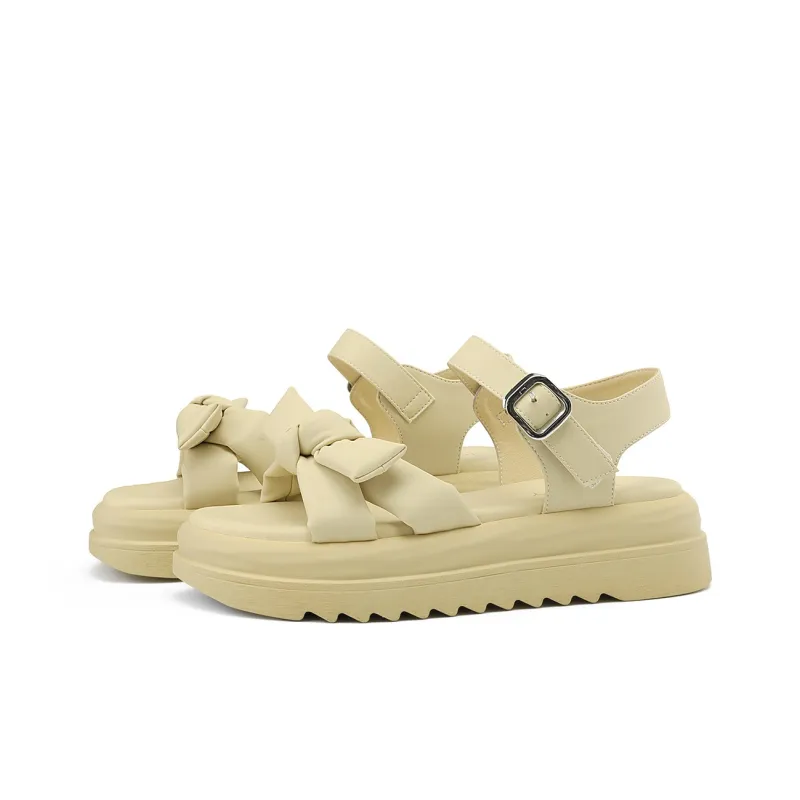 JOSINY Beach Sandals Women's Ecru/Yellow-10
