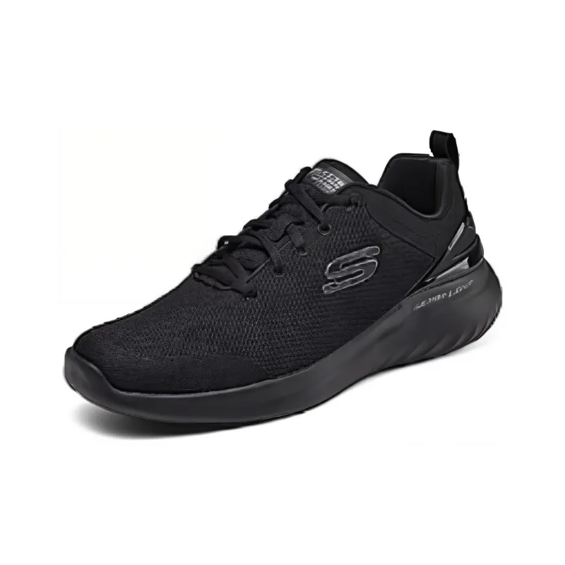 Skechers Cushioning Anti Slip And Wear Resistant Breathable Coverage Low Top Casual Running Shoes Men's Black-2