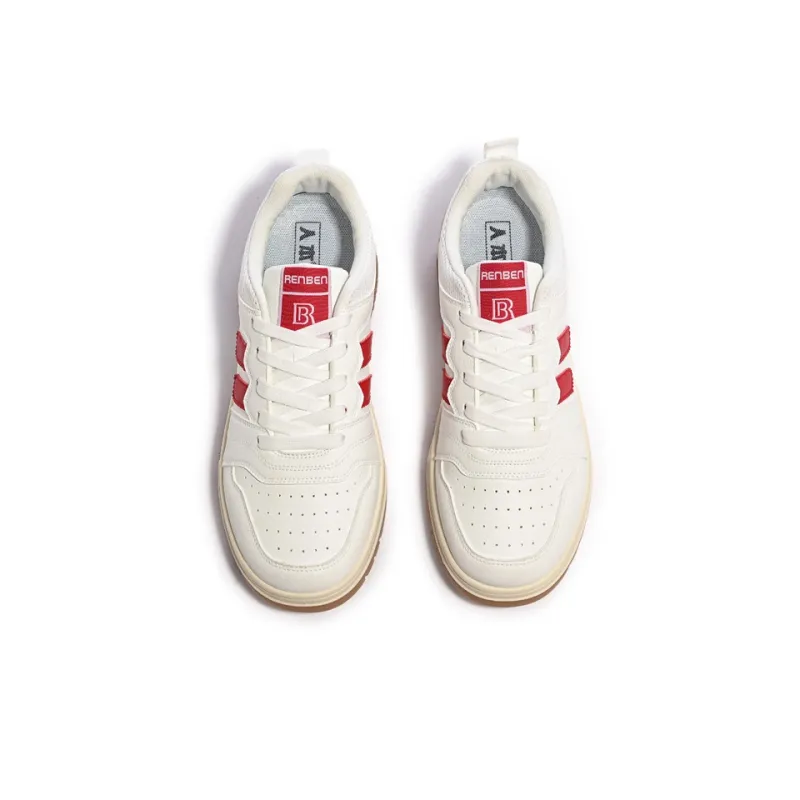 Humanism 1986 Skateboard Shoes Men Low Top White Red/White Black-4