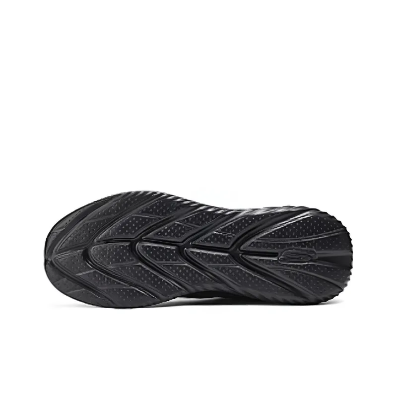 Skechers Cushioning Anti Slip And Wear Resistant Breathable Coverage Low Top Casual Running Shoes Men's Black-4