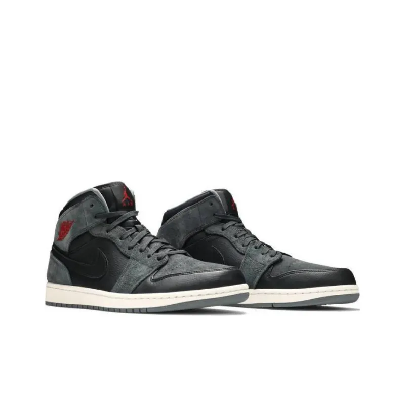 Jordan 1 Retro Mid Black Gym Red Anthracite-7