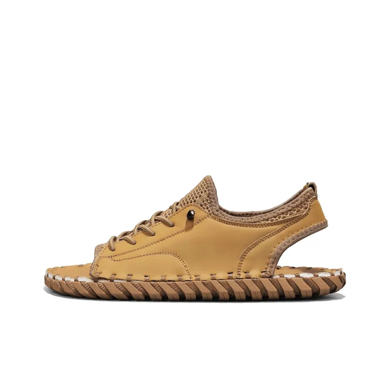TOMAY Beach Sandals Men Black/Sand/Wheat-10