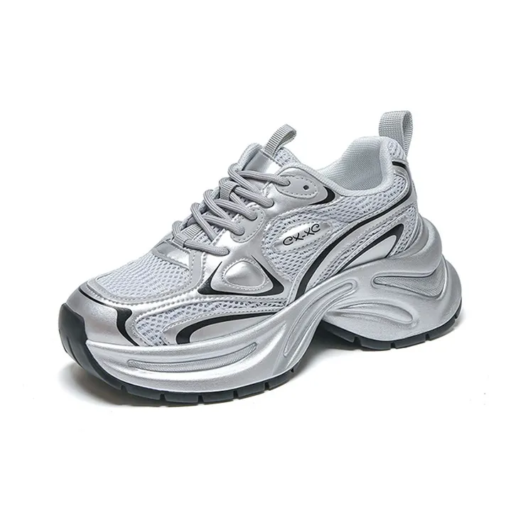 WOOS BOBO Abrasion Resistant, Breathable, Lightweight, Height Increasing Low Top Chunky Sneakers Women's-1
