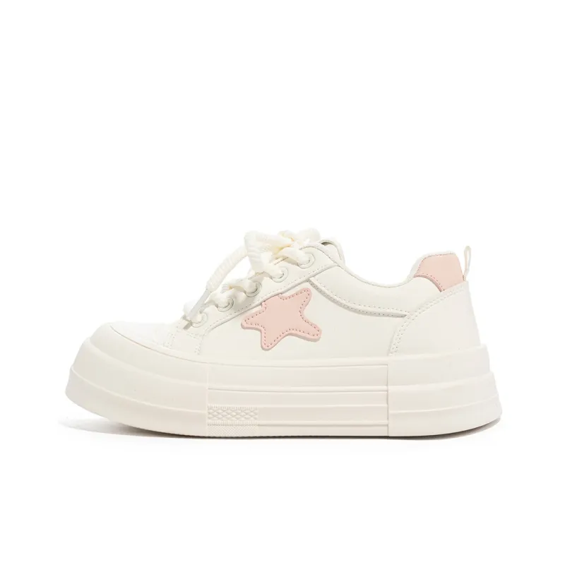 Humanism 1986 Skateboard Shoes Women's Low Top White Black/Pink White-10