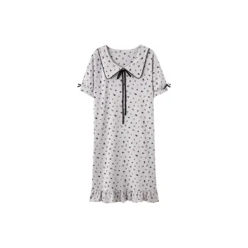 The Story Of The Flower Season Nightgown Women's Light Gray